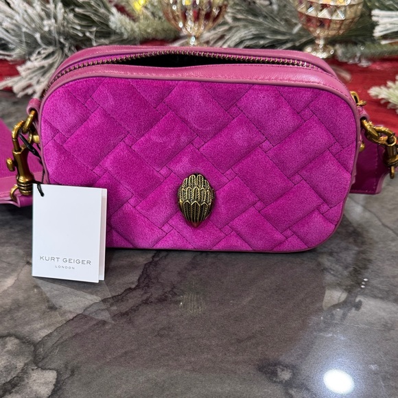 Kurt Geiger Handbags - Kurt Geiger 2 way- Fuchsia Woven Crossbody Bag